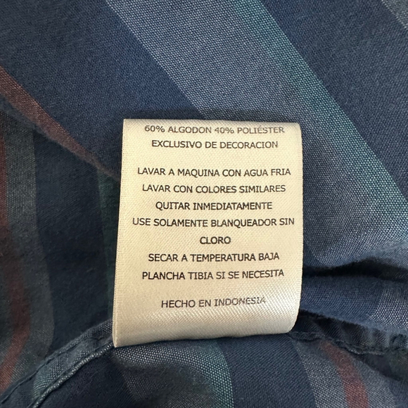 Vans Striped Button-Up Shirt Men's Size Medium Short Sleeve Blue Cotton Casual - Picture 5 of 11